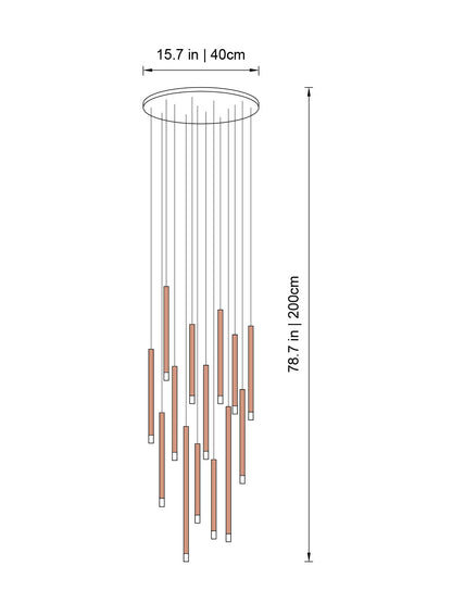 Clustered Tubes LED Chandelier by Aurorae Lighting