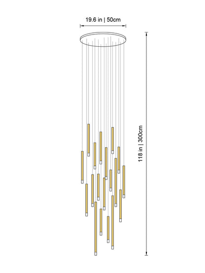 Clustered Tubes LED Chandelier by Aurorae Lighting