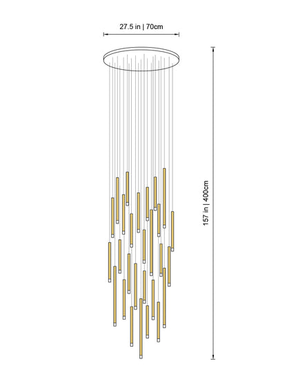Clustered Tubes LED Chandelier by Aurorae Lighting