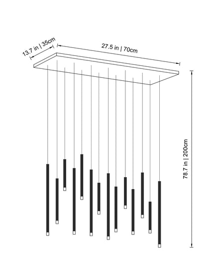 Clustered Tubes LED Chandelier by Aurorae Lighting