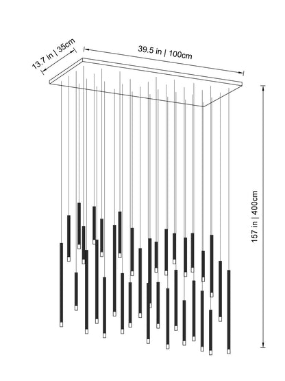 Clustered Tubes LED Chandelier by Aurorae Lighting