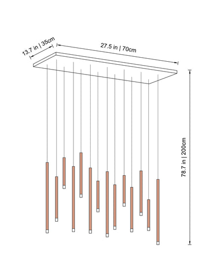 Clustered Tubes LED Chandelier by Aurorae Lighting