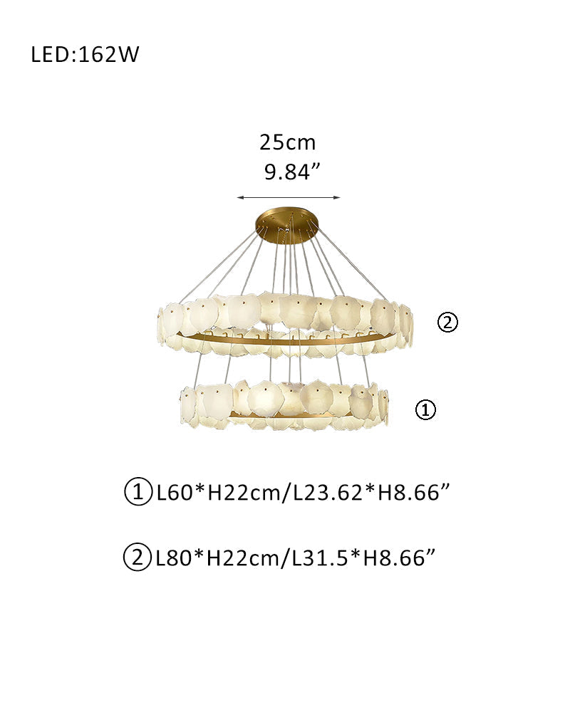 3-Tiered stairwell chandeliers