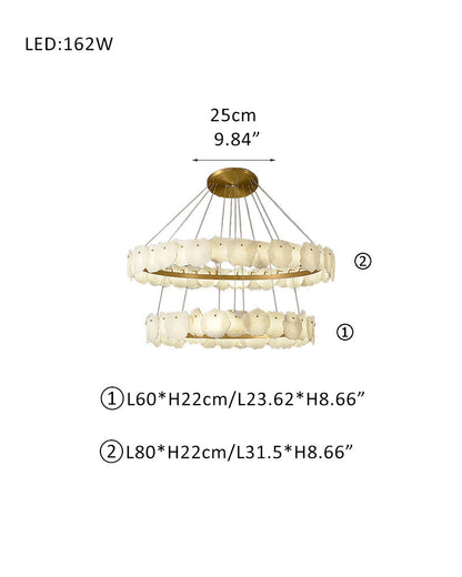 3-Tiered stairwell chandeliers