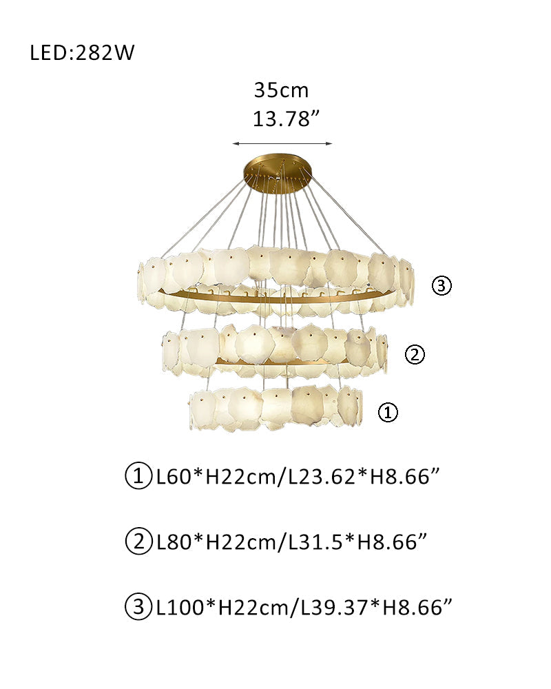 3-Tiered stairwell chandeliers