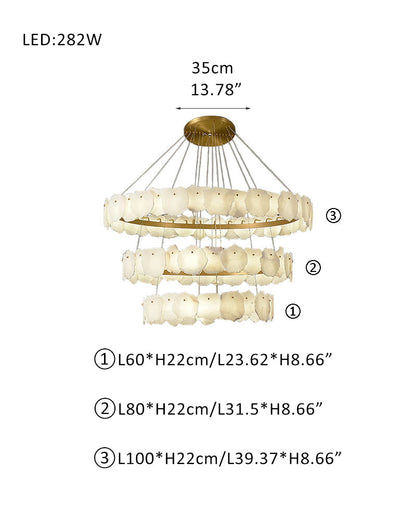 3-Tiered stairwell chandeliers