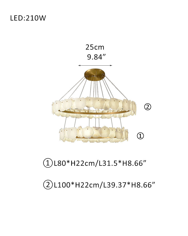 3-Tiered stairwell chandeliers