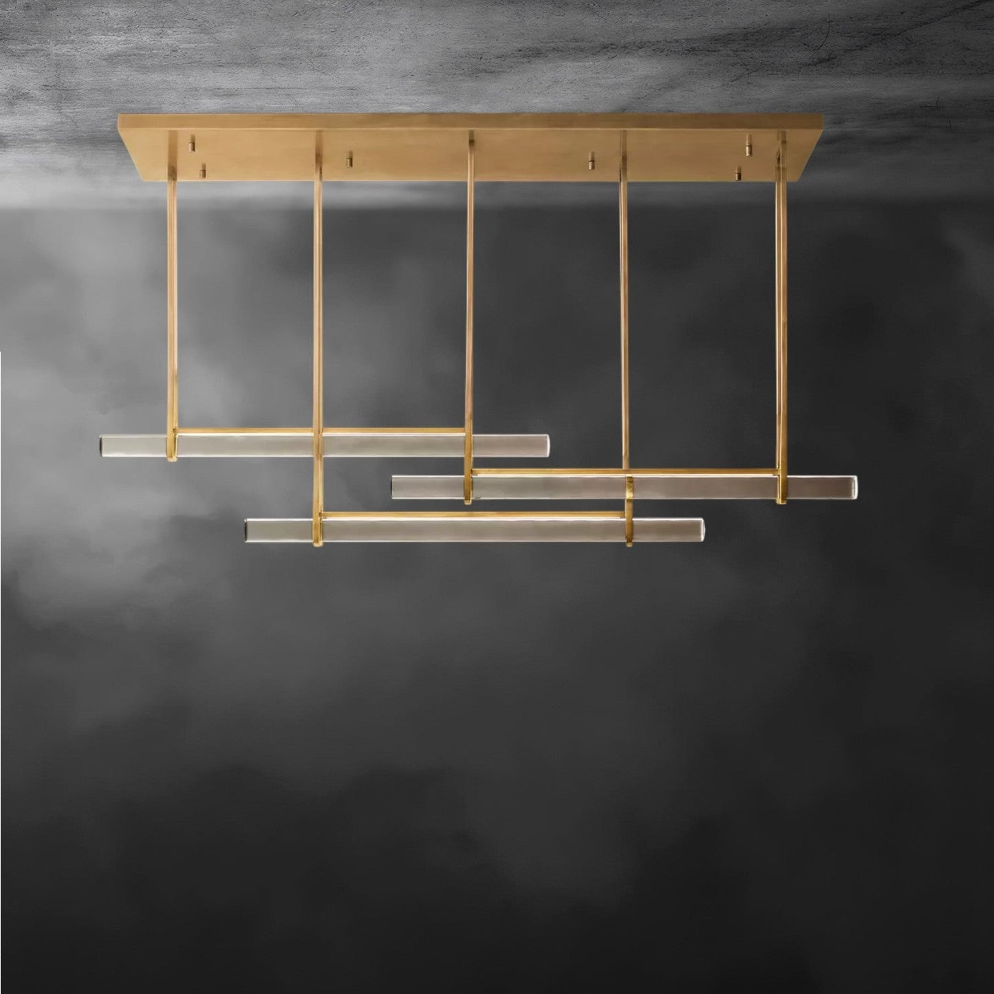 Audubon Crystal Triple Bar Linear Chandelier 60", 72"