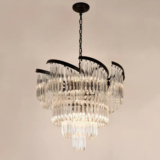 Twin Palms Round Crystal Chandelier