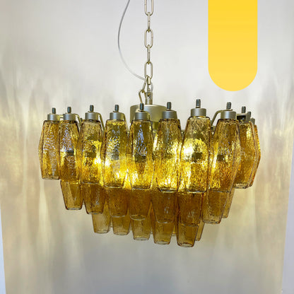 Poliedri Murano Amber Chandelier