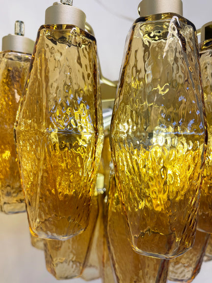 Poliedri Murano Amber Chandelier