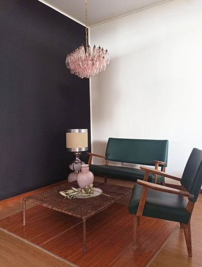 Poliedri Murano Pink Chandelier
