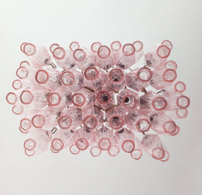Poliedri Murano Pink Chandelier