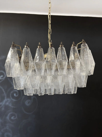 Poliedri Murano Trasparent Chandelier