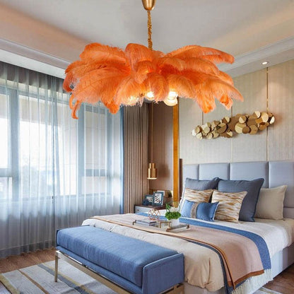 Palm Tree Elva Feather Chandelier