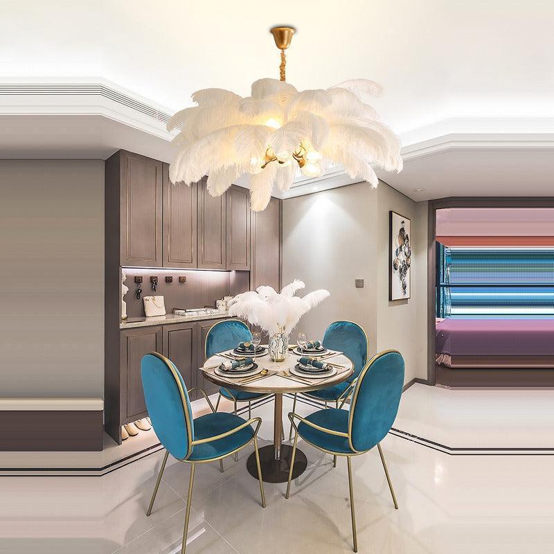 Palm Tree Elva Feather Chandelier