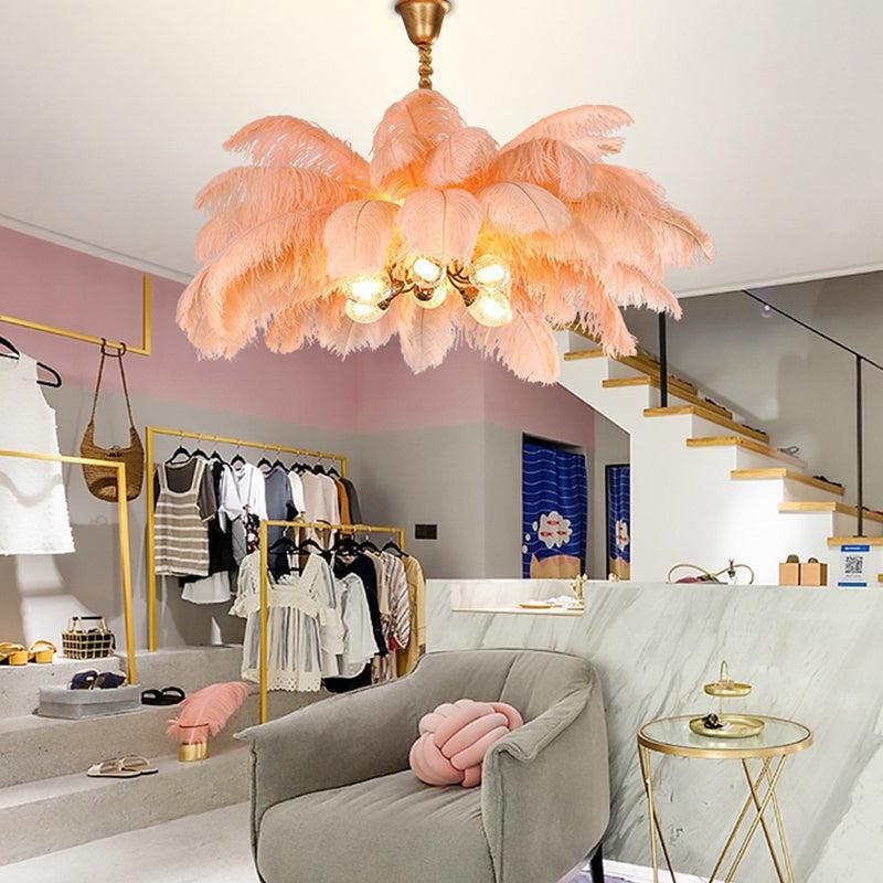 Palm Tree Elva Feather Chandelier