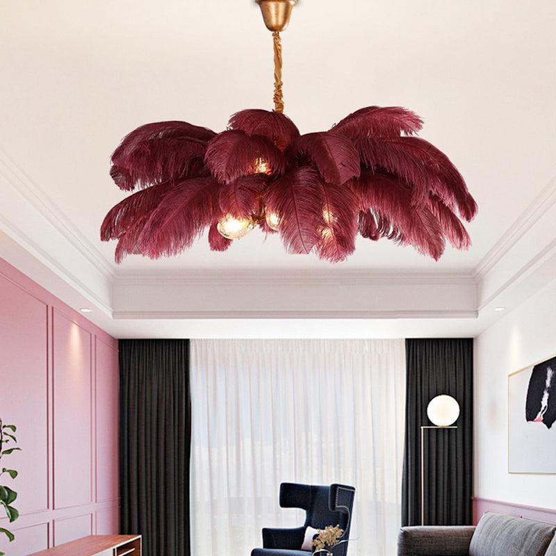 Palm Tree Elva Feather Chandelier