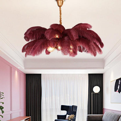 Palm Tree Elva Feather Chandelier