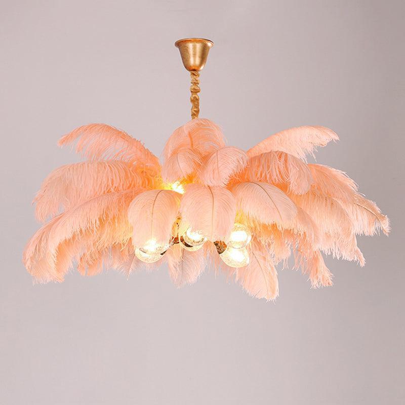 Palm Tree Elva Feather Chandelier