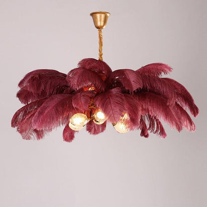 Palm Tree Elva Feather Chandelier