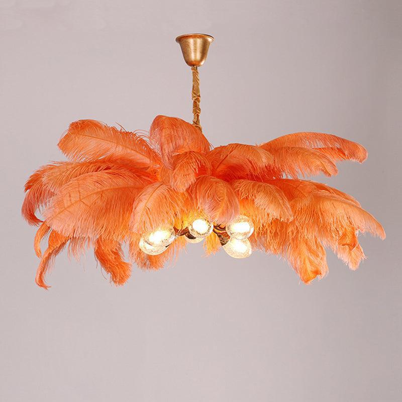 Palm Tree Elva Feather Chandelier