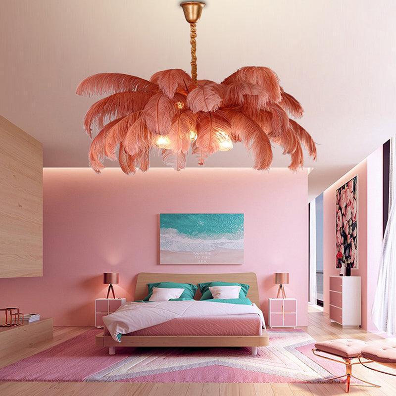 Palm Tree Elva Feather Chandelier