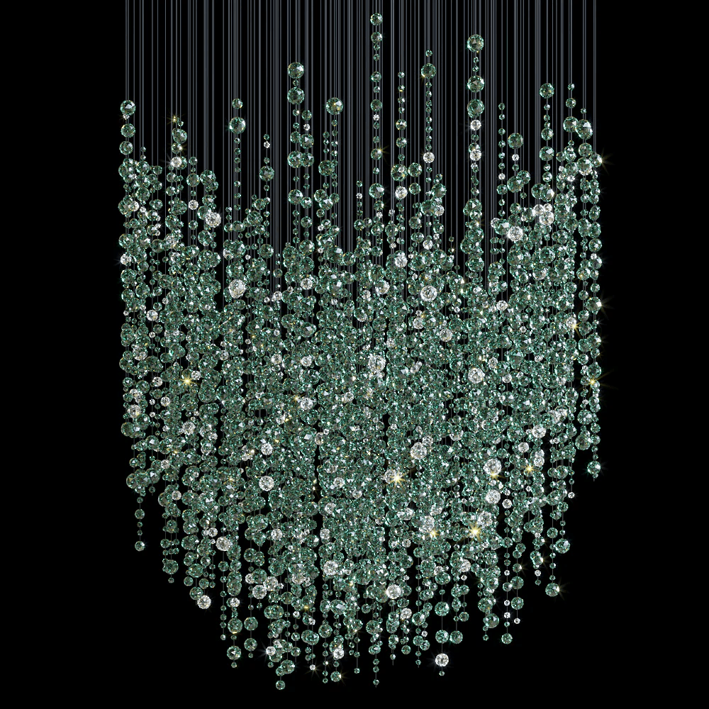 Crystal Emerald Rainfall Chandelier
