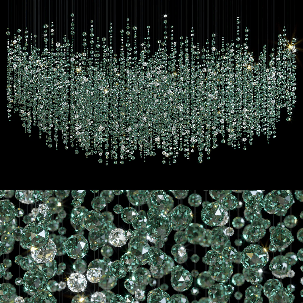 Crystal Emerald Rainfall Chandelier