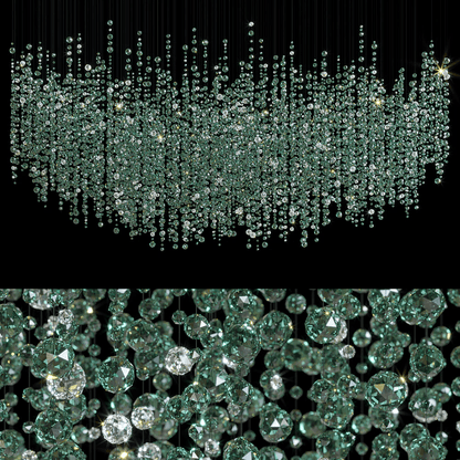 Crystal Emerald Rainfall Chandelier