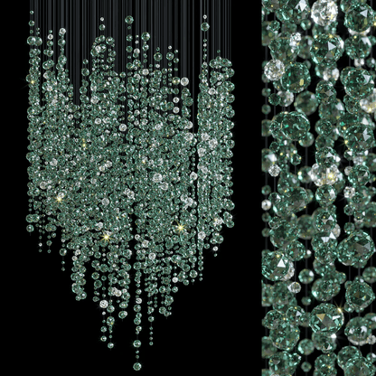 Crystal Emerald Rainfall Chandelier