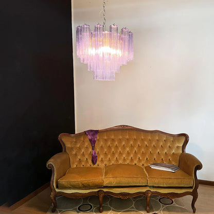 Fantastic Murano Amethyst Glass Tube Chandelier