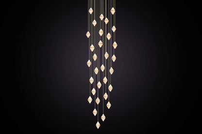 Gem Circular Cluster Alabaster Chandelier 30