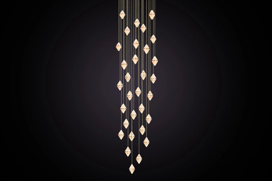 Gem Circular Cluster Alabaster Chandelier 30