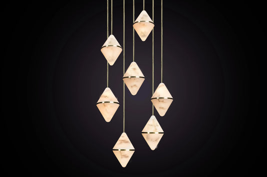 Gem Circular Cluster Alabaster Chandelier 7
