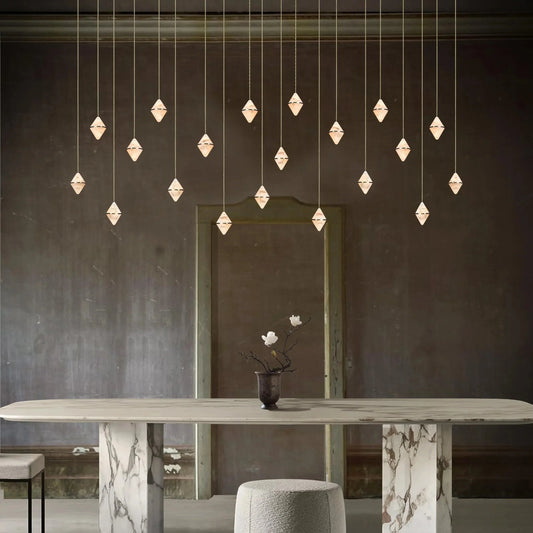 Gem Rectangular Alabaster Chandelier 20