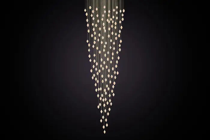 Gem Conical Cluster Alabaster Chandelier 150 Lights