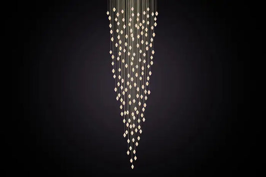 Gem Conical Cluster Alabaster Chandelier 150 Lights