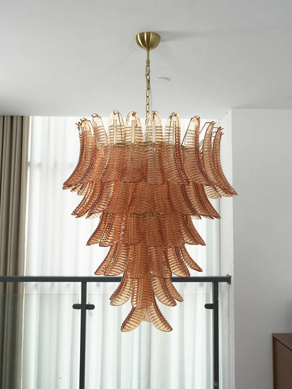 Gorgeous Murano Felci Amber Glass Chandelier