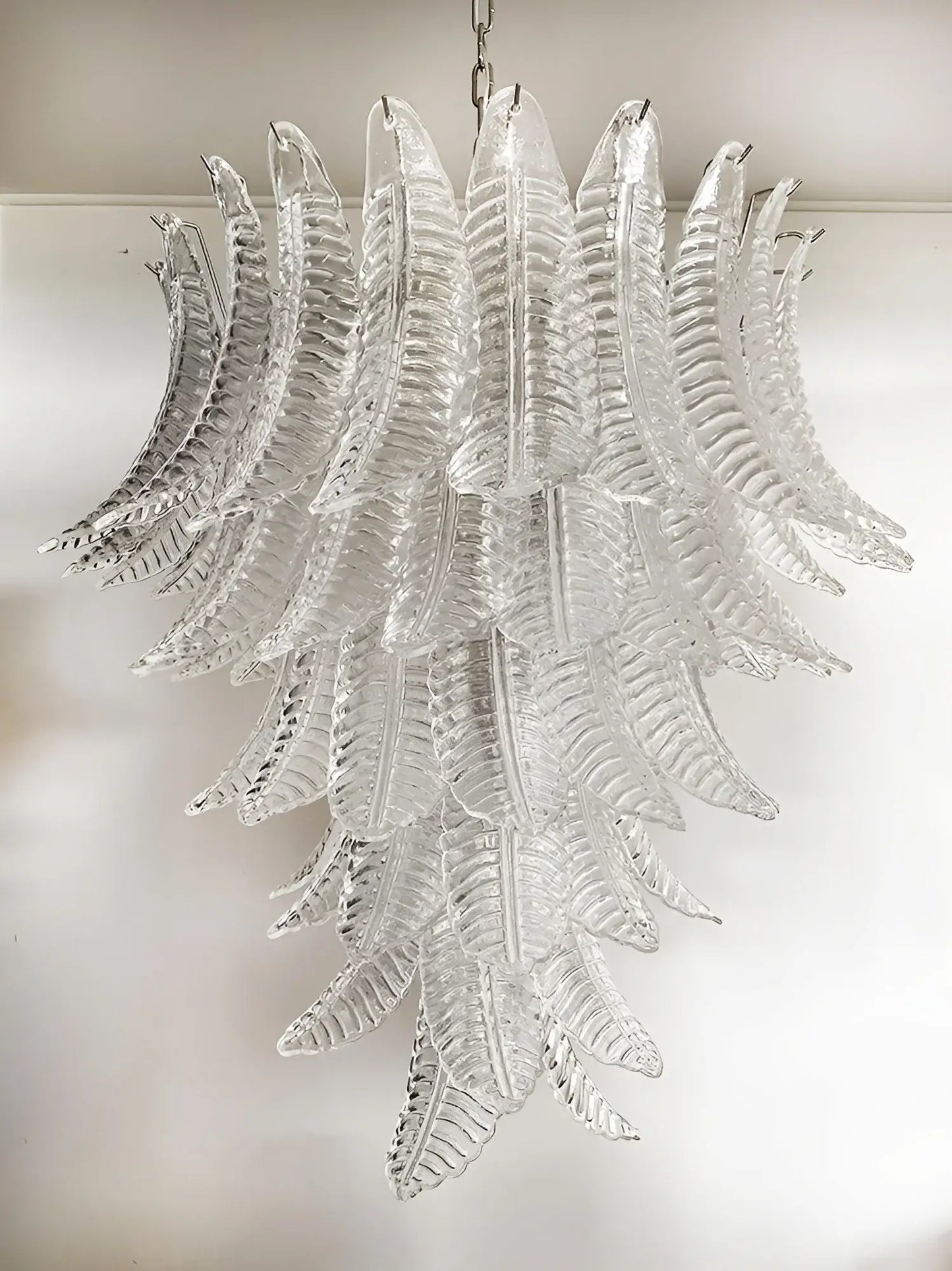 Gorgeous Murano Felci Transparent Glass Chandelier