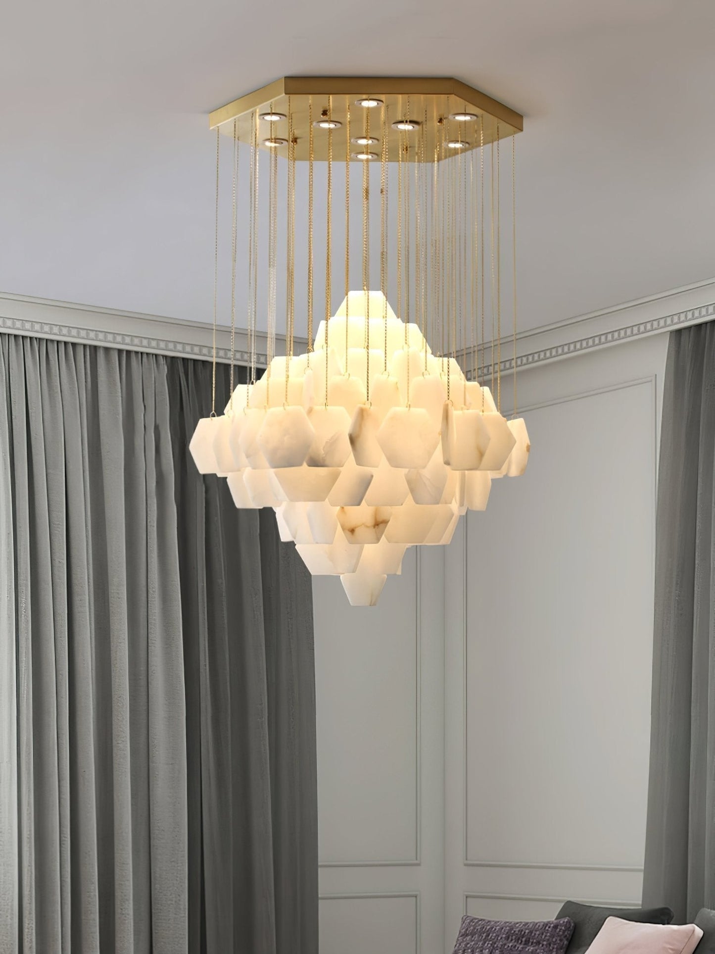 Hexxa Alabaster Cascade Chandelier