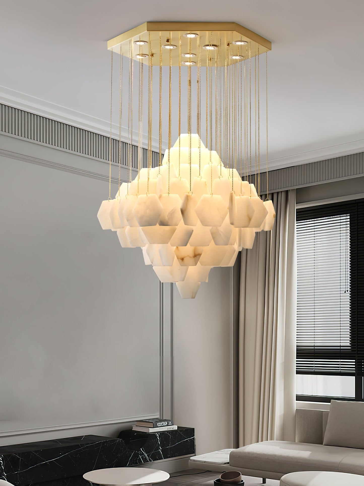 Hexxa Alabaster Cascade Chandelier