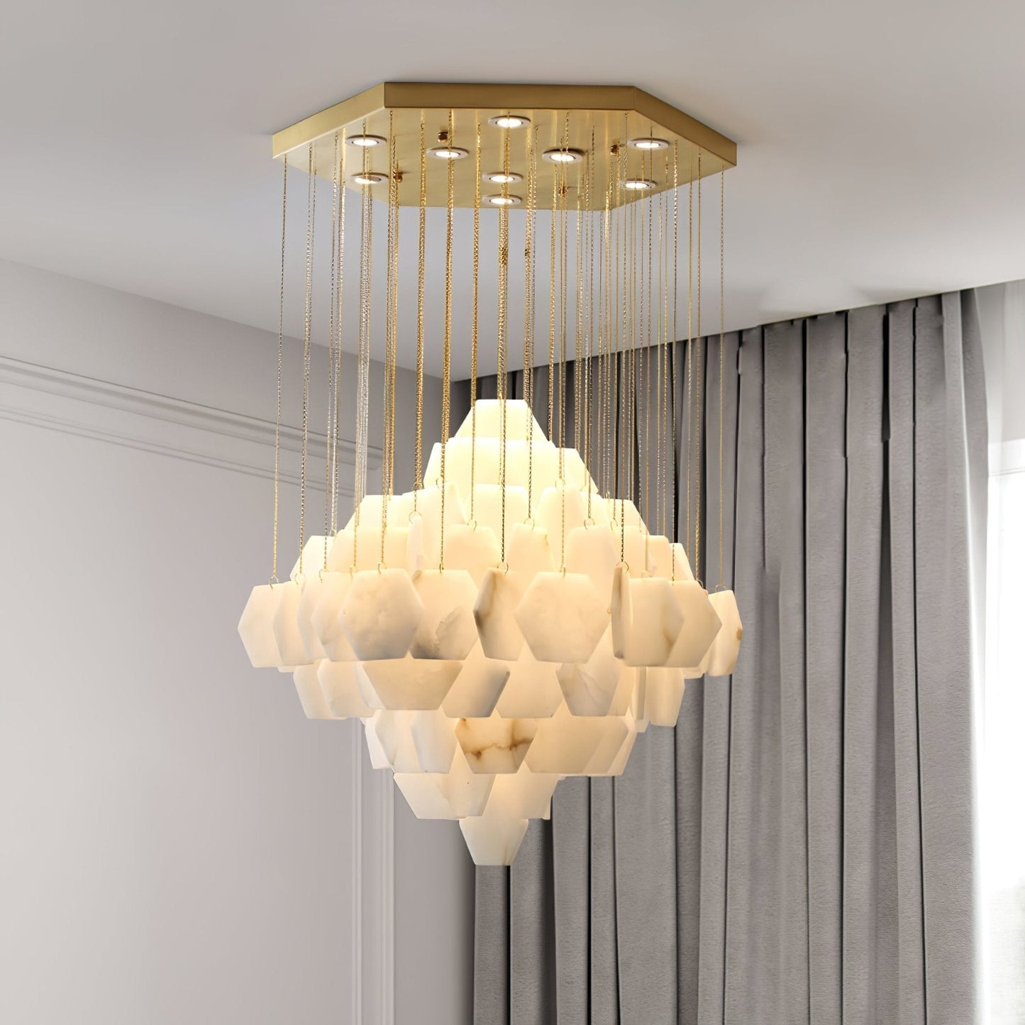 Hexxa Alabaster Cascade Chandelier