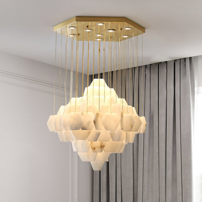 Hexxa Alabaster Cascade Chandelier