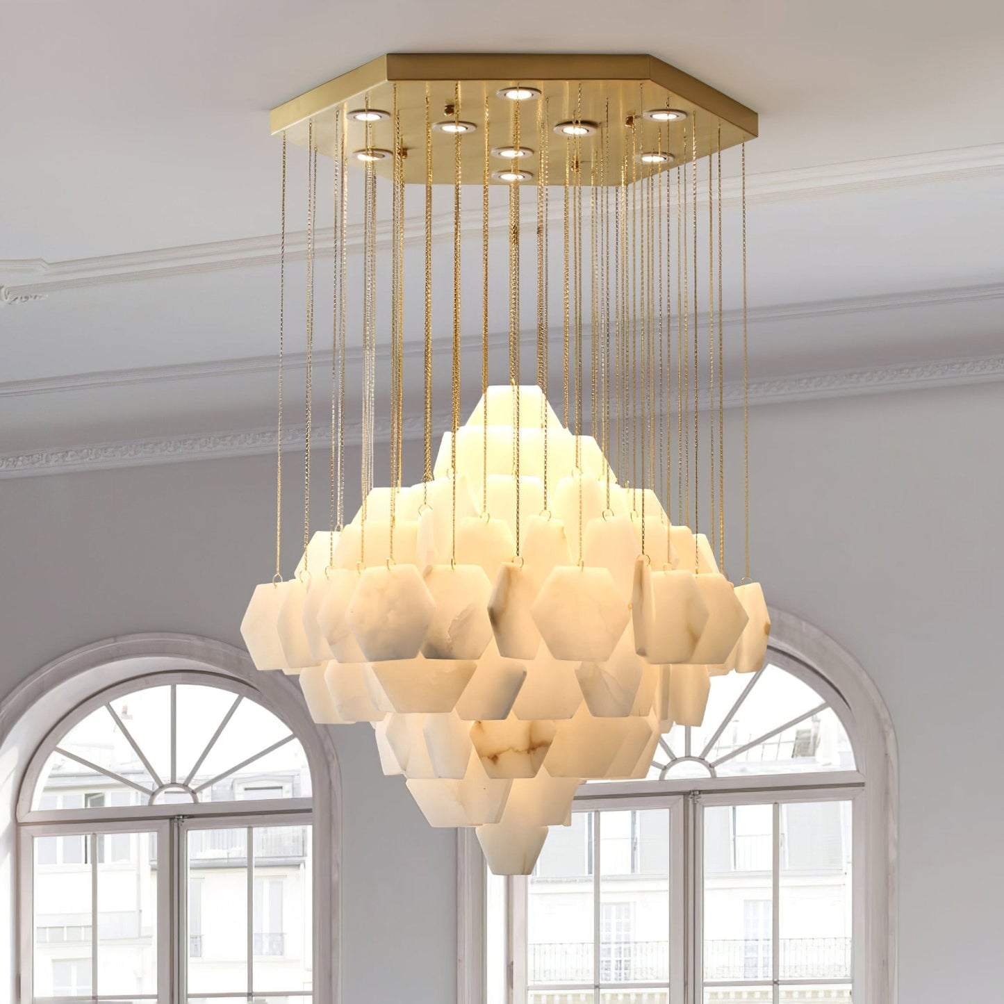 Hexxa Alabaster Cascade Chandelier