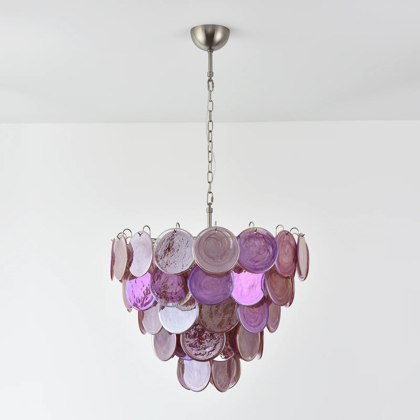 Pink Disc Murano Chandelier