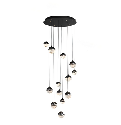 Luminous Crystalline-Acrylic Orbs Chandelier by Aurorae Lighting