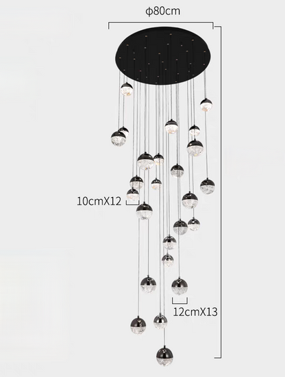 Luminous Crystalline-Acrylic Orbs Chandelier by Aurorae Lighting