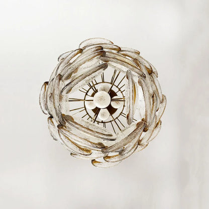 Mazzega Murano Transparent Amber Glasses Chandelier
