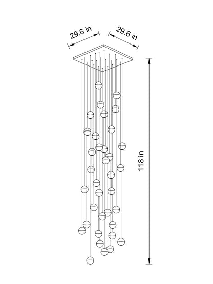 Dazzling Crystal Sphere Chandelier by Aurorae Lighting